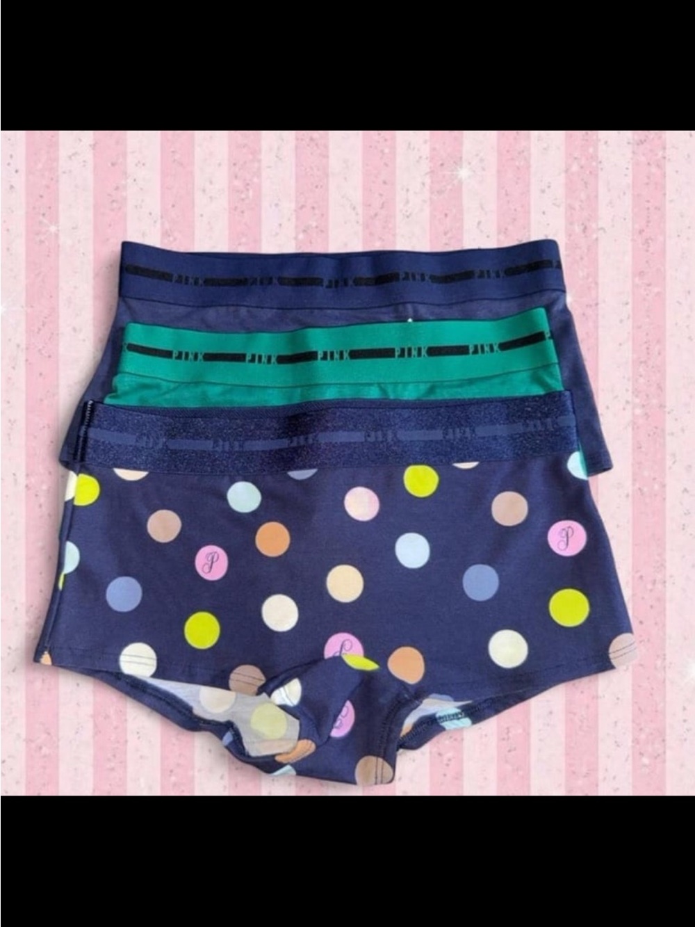 Victoria’s Secret PINK Boyshort Panty Bundle (3 Pack) XS NWT